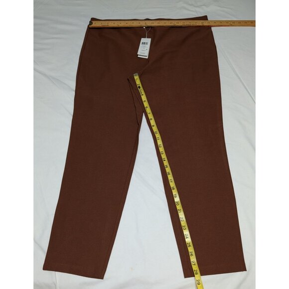 Eileen Fisher Womans Slim Ankle Pants Nutmeg 1X Washable Stretch Crepe Knit NWT - Picture 13 of 16
